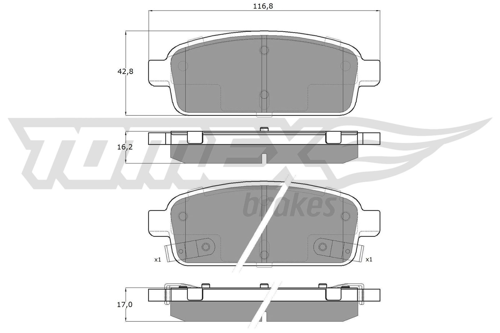 Sada brzdových platničiek kotúčovej brzdy TOMEX Brakes